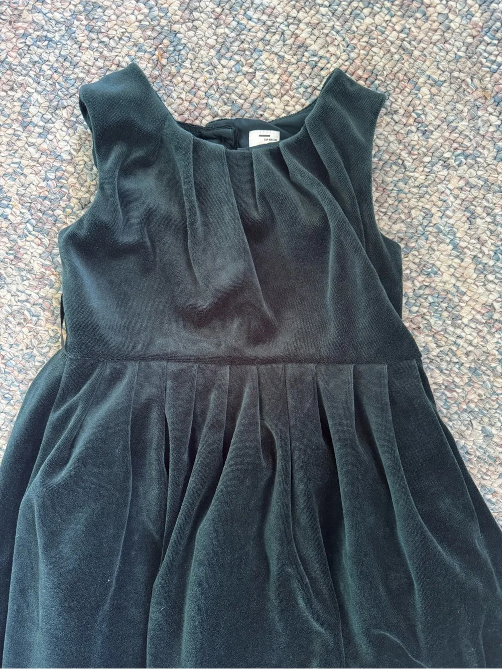 Classic Black Velvet Girls' Dress